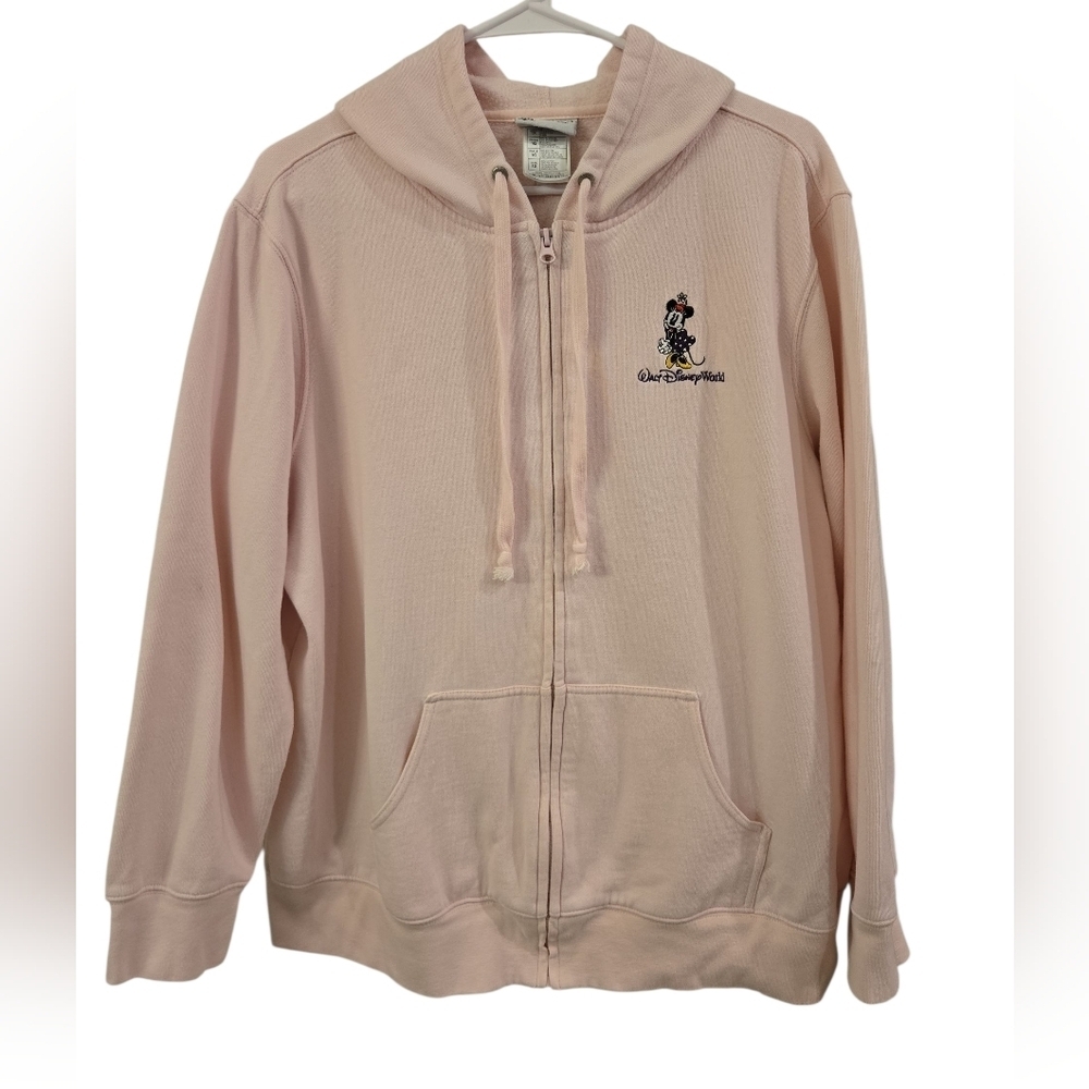 WALT DISNEY WORLD MINNIE MOUSE FULL ZIP HOODIE SWEATSHIRT/ JACKET. SIZE 1X. PINK